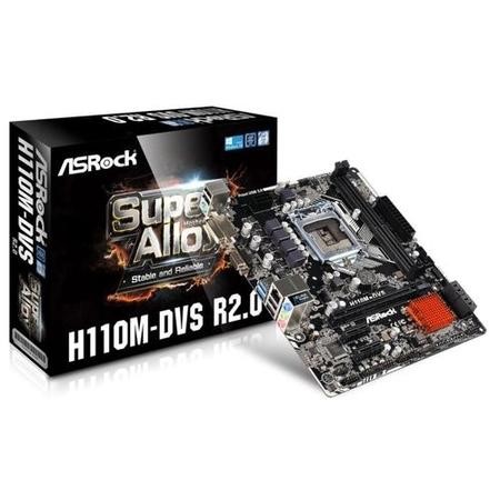 ASRock Intel H110M DDR4 LGA 1151 MicroATX Motherboard - Laptops Direct